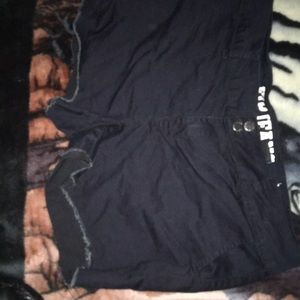 black cut off shorts